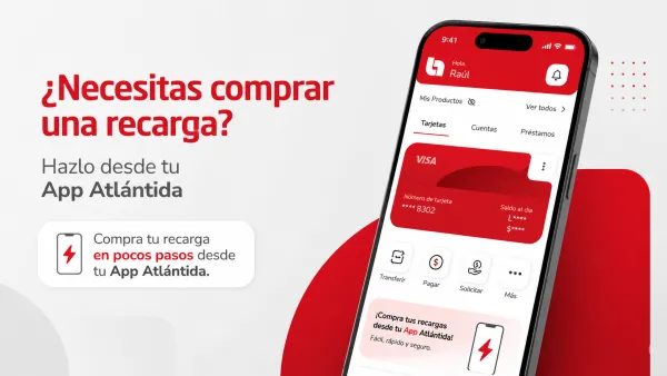 Compra tu recarga desde tu App Atlántida