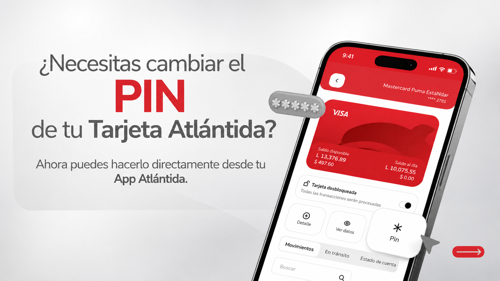 ¿Necesitas cambiar el PIN de tu Tarjeta Atlántida?
